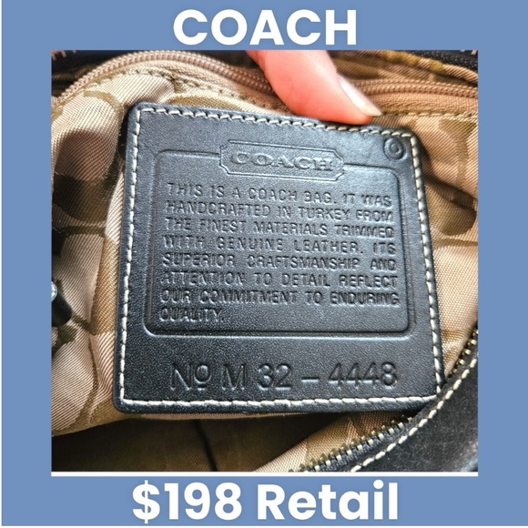 Coach Black Nylon Boho Bag with Leather Trim M32-4448 EUC Y2K - Picture 6 of 15